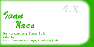 ivan macs business card